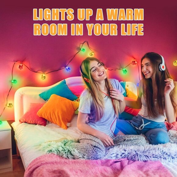 Rose Flower LED String Lights - 33Ft, 80 Multicolor LEDs, Dimmable, Timer, USB - Picture 5 of 8